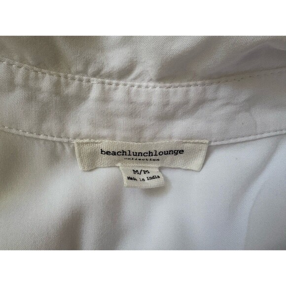 Beach Lunch Lounge Button Down Shirt Women's Size Med White Soft 100% Viscose - Picture 6 of 14